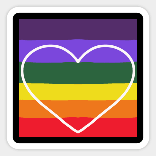 Colorful Rainbow Heart Design Sticker